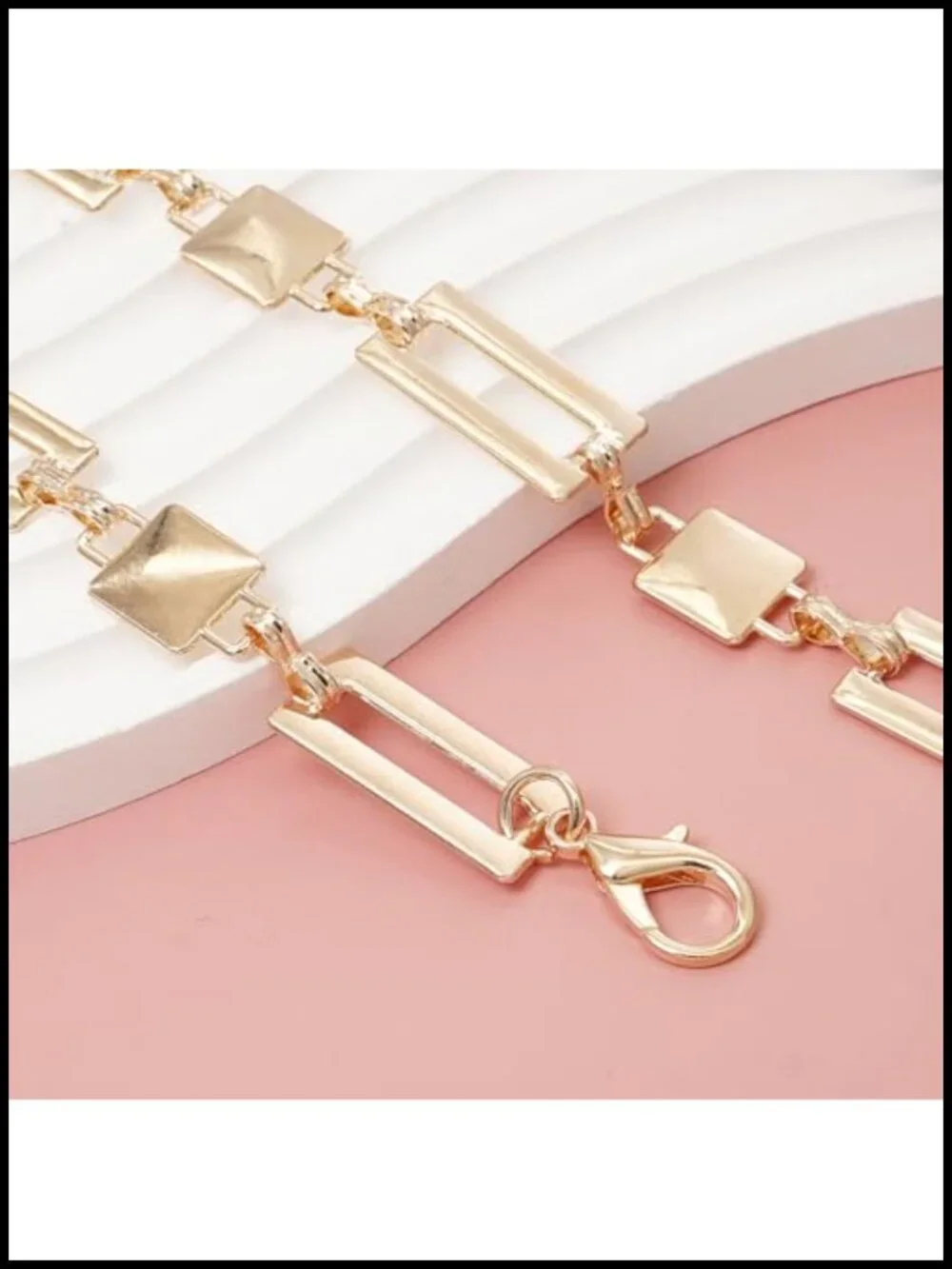 Metal Waist Chain Adjustable Link Belt for Women